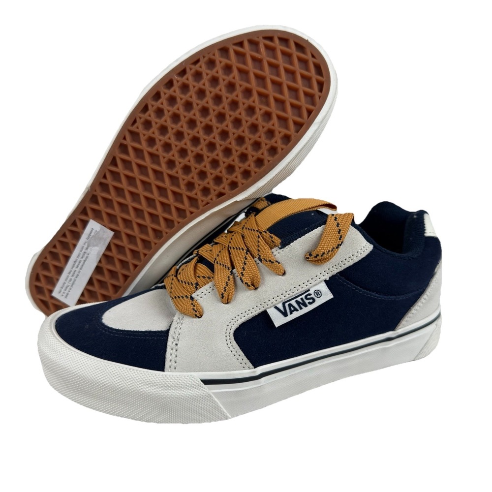 VANS Chukka Push Suede Sneakers Skate SK8 Dress Blue White Brown Men's 6.5 NWOB